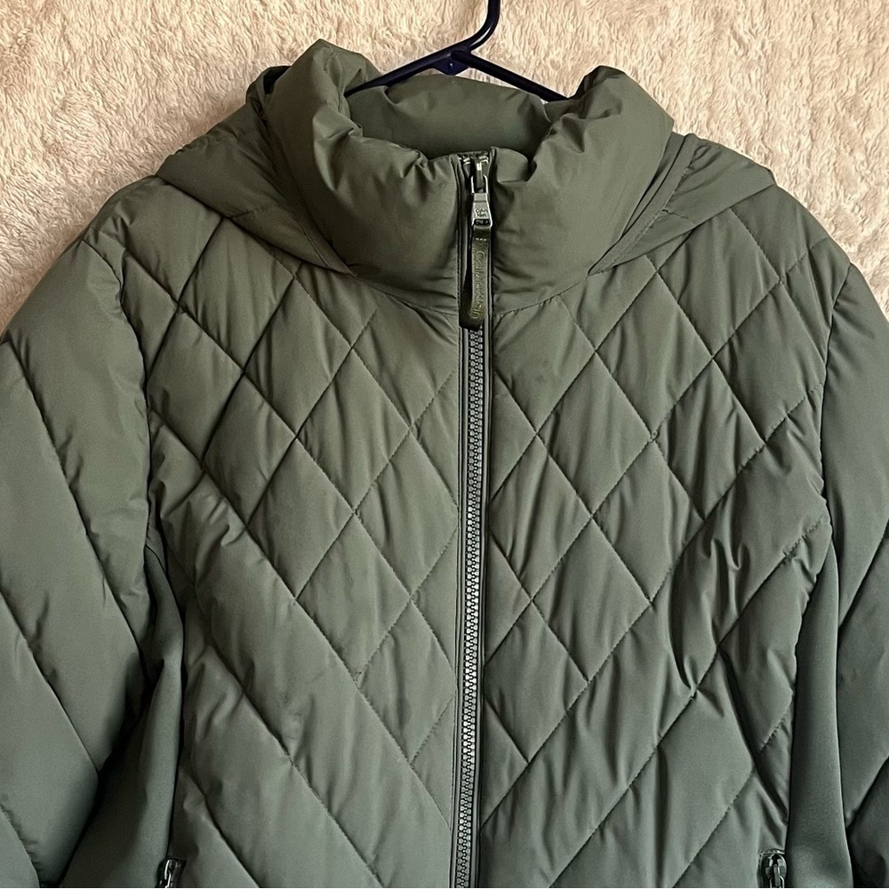 Calvin Klein Green Sorona Aura Jacket Coat Sz XXL Exceptional Softness - Picture 2 of 16